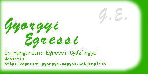 gyorgyi egressi business card